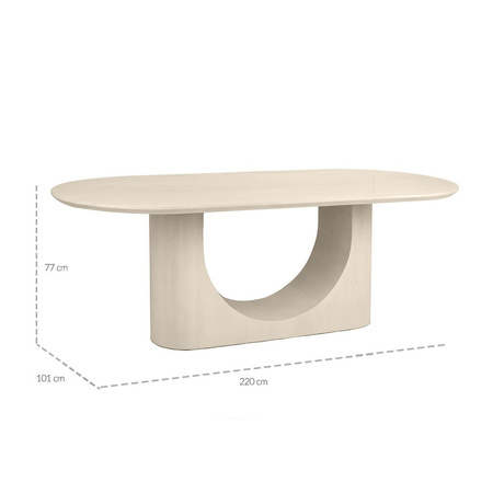 Stół jadalniany beżowy ICARO 220 cm drewno mango