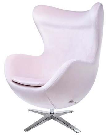 Fotel EGG SZEROKI VELVET jasny róż