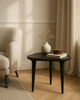 Stolik czarny LAMINAR 49 cm drewno mango