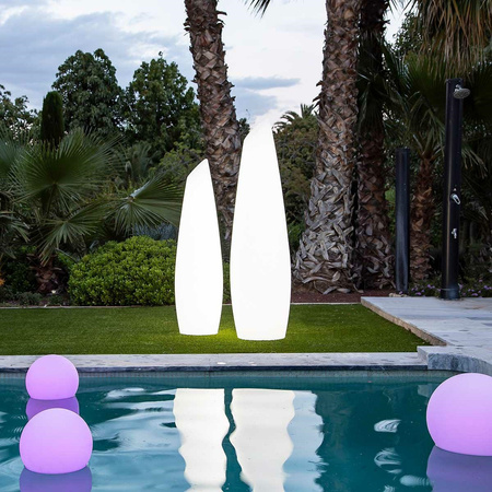 Lampa ogrodowa FREDO 140 BATTERY biała