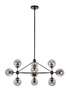 Lampa wisząca PLANETARIO 10 czarna - klosze dymione