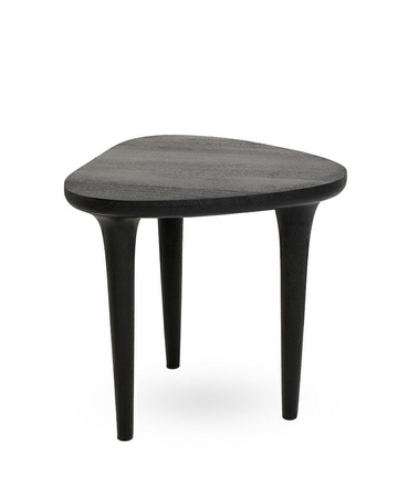 Stolik czarny LAMINAR 49 cm drewno mango