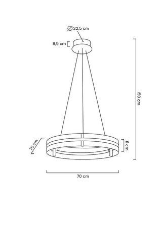MOOSEE lampa wisząca SATURNUS 70 złota