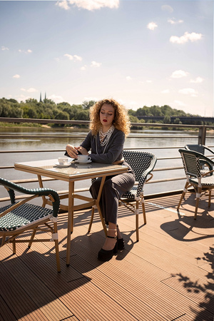 Krzesło CAFE MIRAMAR turkus / morski      rattan