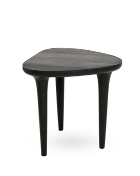 Stolik czarny LAMINAR 49 cm drewno mango