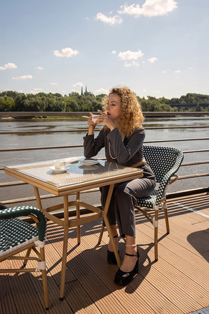 Krzesło CAFE MIRAMAR turkus / morski      rattan