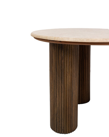 Stół jadalniany RAGNO 120 cm marmur i drewno mango