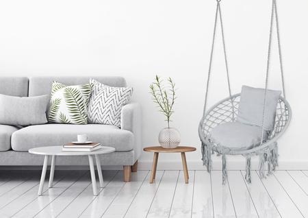 Fotel wiszący TOGO szary z poduszkami