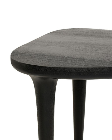 Stolik czarny LAMINAR 49 cm drewno mango