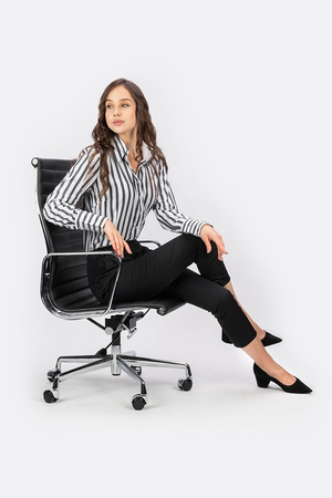 Fotel biurowy AERON PRESTIGE PLUS chrom  - skóra naturalna, aluminium