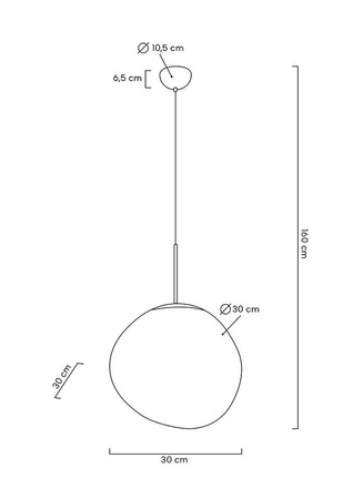 MOOSEE lampa wisząca FUSION 30 miedziana  - akryl