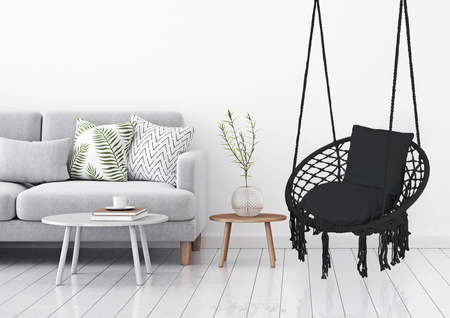 Fotel wiszący TOGO czarny z poduszkami