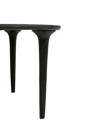 Stół jadalniany czarny LAMINAR 120 cm drewno mango