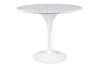 Stół TULIP MARBLE 90 CARRARA biały - blat okrągły marmurowy, metal
