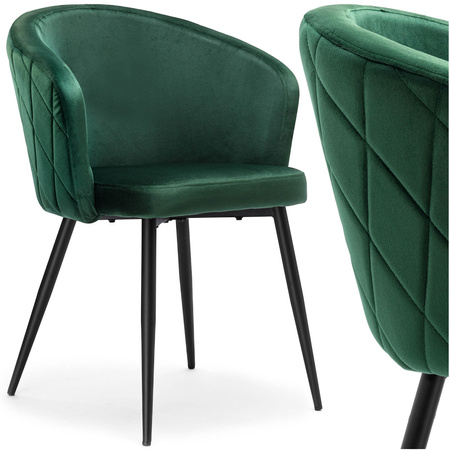 Krzesło HAMPTON VELVET ciemnozielone