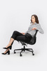 Fotel biurowy BODY PRESTIGE PLUS czarny  - skóra naturalna, aluminium