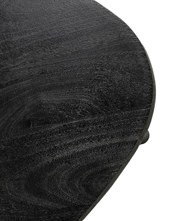 Stolik kawowy czarny LAMINAR 86 cm drewno mango