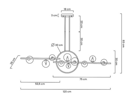 MOOSEE lampa wisząca ALURE LINE TWIN 120 czarna