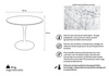 Stół TULIP MARBLE 90 CARRARA biały - blat okrągły marmurowy, metal