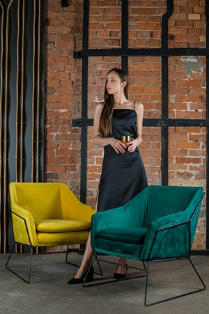 Fotel EMMA VELVET żółty welur