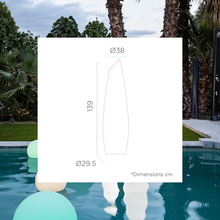 Lampa ogrodowa FREDO 140 BATTERY biała