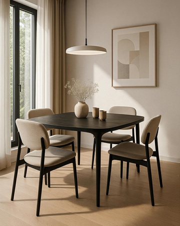 Stół jadalniany czarny LAMINAR 120 cm drewno mango
