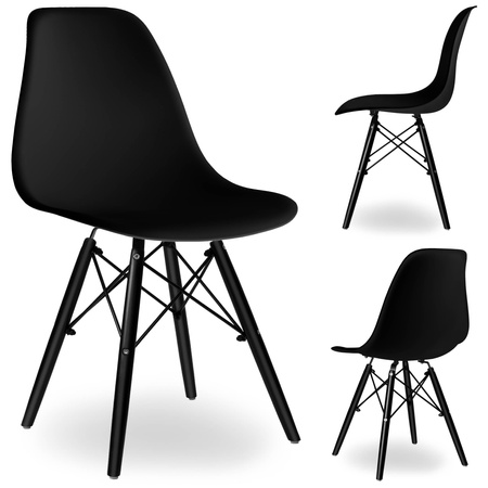Krzesło plastikowe Milano Black DSW czarne
