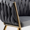 Krzesło welurowe plecione COFTON gold VELVET grafitowy