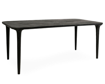 Stół jadalniany czarny LAMINAR 200 cm drewno mango