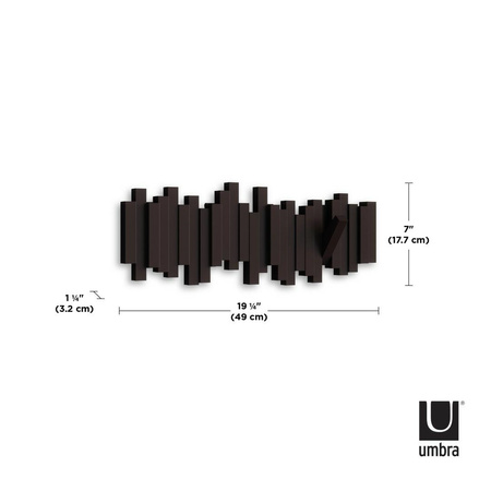 Wieszak na ubrania STICKS ciemny brąz