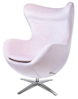 Fotel EGG SZEROKI VELVET jasny róż