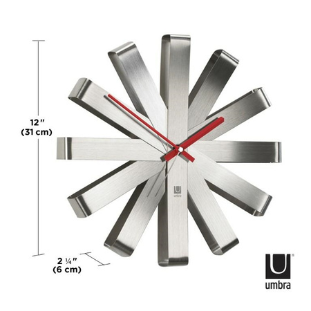 Zegar RIBBON  - stal