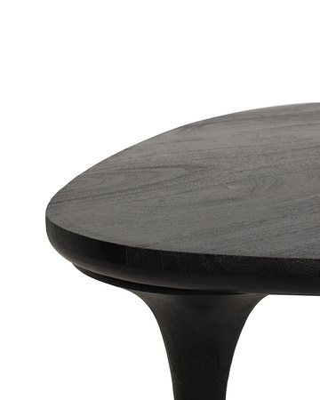 Stolik kawowy czarny LAMINAR 86 cm drewno mango