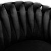Krzesło welurowe plecione ASTON VELVET czarne