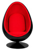 Fotel OVALIA BLACK czerwony