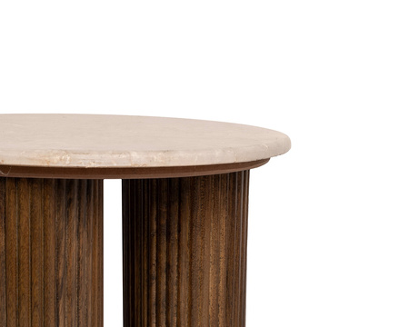 Stolik RAGNO 50 cm marmur i drewno mango