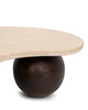  Stolik kawowy ORGANIC trawertyn i drewno mango