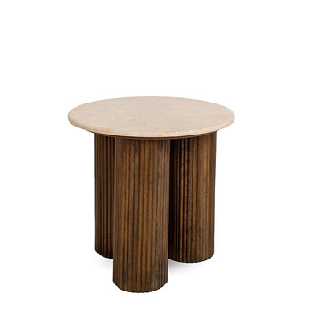 Stolik RAGNO 50 cm marmur i drewno mango