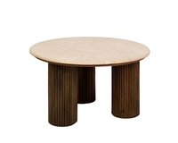 Stolik kawowy RAGNO 68 cm marmur i drewno mango